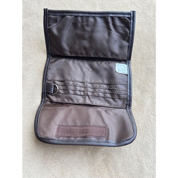 Vintage Style Patchwork Suede Purse Brown Pig Leather Wallet Shoulder Bag - Picture 11 of 12